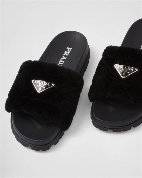 prada slippers heren|prada fluffy slides.